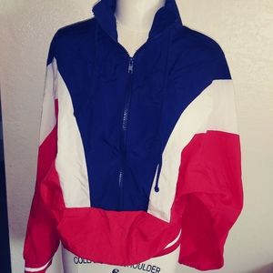 Red blue & white track jacket size large